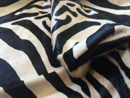Cowhide Rug Zebra Black White Unique A340 7x6Ft Peau De Vache Imprim??e Zebra Printed Skin - thumbnail 1