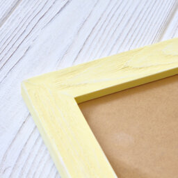 5x5 Picture Frame - Yellow Handmade Free Standing Modern Rustic Vintage Antique Photo Wooden Frames With Mount - thumbnail 1
