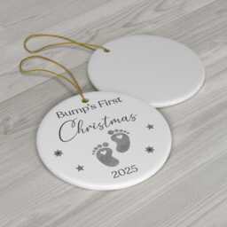 Bump's First Christmas 2025 Tree Ornament Baby Bump Bauble Boy Or Girl - thumbnail 3