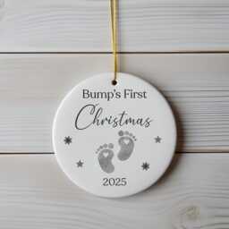 Bump's First Christmas 2025 Tree Ornament Baby Bump Bauble Boy Or Girl - thumbnail 2