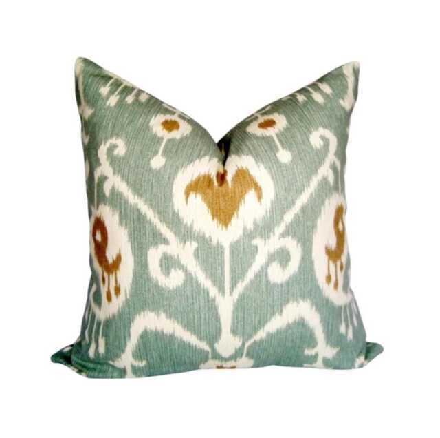 Ikat Pillow Cover, Magnolia Home Java Spa Aqua, 20 - image 1