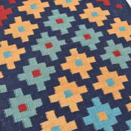 Handwoven Afghan Kilim Runner Geometric Wool Rug - 5.11x2 Ft - thumbnail 2