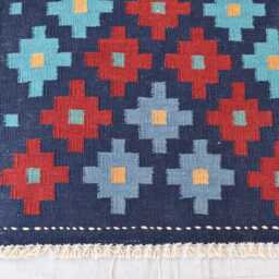 Handwoven Afghan Kilim Runner Geometric Wool Rug - 5.11x2 Ft - thumbnail 3