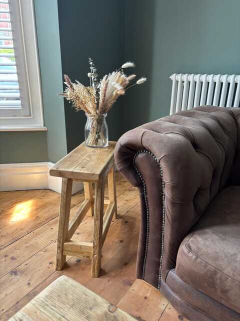 Rustic Reclaimed Wood Milking Stool - Handmade Farmhouse Side Table- Merryoak - image 1