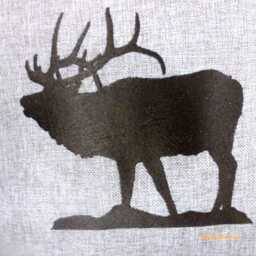 Embroidered Elk Silhouette Pillow - Nature-Inspired Home Decor - thumbnail 2