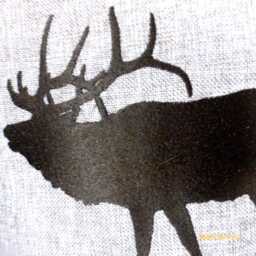 Embroidered Elk Silhouette Pillow - Nature-Inspired Home Decor - thumbnail 3