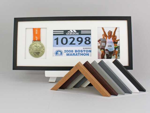 Marathon Medal Display Frame - Fits Bib 21x15cm & 7x5 Photo Real Wood Manchester 2026 - image 1