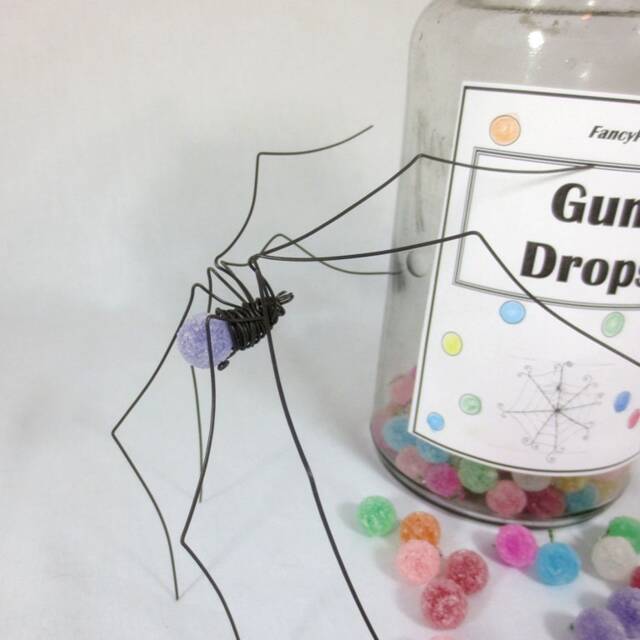 Lavender Long-Legged Purple Gumdrop Spider Repurposed Sculpture - image 1
