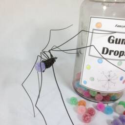 Lavender Long-Legged Purple Gumdrop Spider Repurposed Sculpture - thumbnail 1