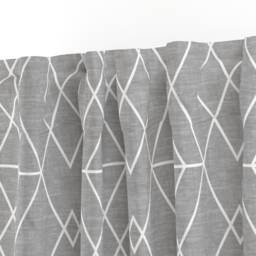 White Gray Diamond Curtain Panel - Grid Lines Geometric Shapes Neutral Scandinavian Custom Texture By Kimsa - thumbnail 3