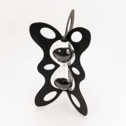 Mid-Century Modern Sand Timer - Black Metal Hourglass, 30 Minute - thumbnail 2