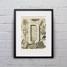 The Letter D Vintage French Alphabet - Shabby Chic Dictionary Page Book Art Print Dpfa004 - thumbnail 1