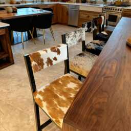 Cowhide Bar Stool - Counter With Backs - Priced Per Stool - Fpbk - thumbnail 3