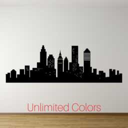 Skyline Wall Decal Skyscraper Sticker City Large Line Wall Decor Sticker Self Adhesive Vinyl - thumbnail 2