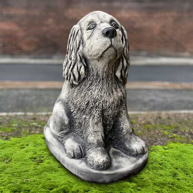 Concrete Cocker Spaniel Sculpture Garden Pet Memorial Decor Outdoor Stone Dog Figurine Handmade Ornament Cement Puppy Statue Art - image 1