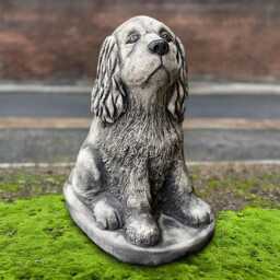 Concrete Cocker Spaniel Sculpture Garden Pet Memorial Decor Outdoor Stone Dog Figurine Handmade Ornament Cement Puppy Statue Art - thumbnail 1