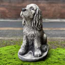 Concrete Cocker Spaniel Sculpture Garden Pet Memorial Decor Outdoor Stone Dog Figurine Handmade Ornament Cement Puppy Statue Art - thumbnail 3