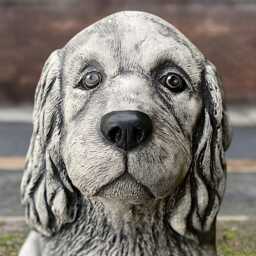 Concrete Cocker Spaniel Sculpture Garden Pet Memorial Decor Outdoor Stone Dog Figurine Handmade Ornament Cement Puppy Statue Art - thumbnail 4