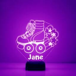 Light Up Roller Skate, Custom Engraved Led Night Light, Personalized Free, 16 Color Options With Remote Control, Rollerskate Enthusiast Gift - thumbnail 3