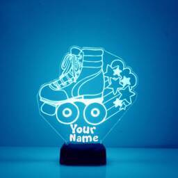 Light Up Roller Skate, Custom Engraved Led Night Light, Personalized Free, 16 Color Options With Remote Control, Rollerskate Enthusiast Gift - thumbnail 2