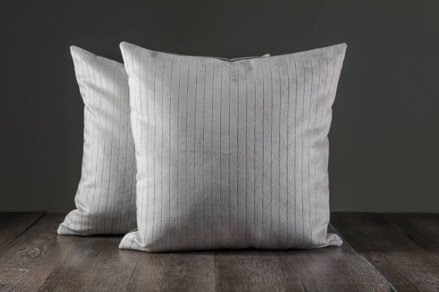 Grey Silver Pinstripe Pillow - image 1