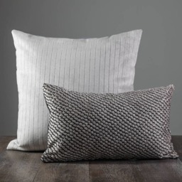 Grey Silver Pinstripe Pillow - thumbnail 4