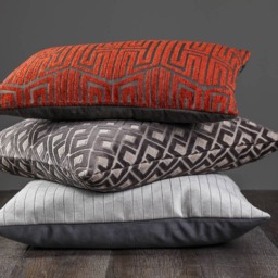 Grey Silver Pinstripe Pillow - thumbnail 2