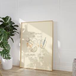 Just Want My Silly Little Spritz in The Sun Wall Print - Sunshine Poster Aperol Summer Art Cocktail Drink - thumbnail 3