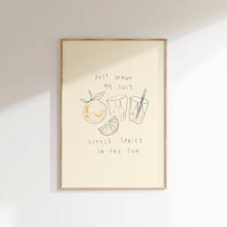 Just Want My Silly Little Spritz in The Sun Wall Print - Sunshine Poster Aperol Summer Art Cocktail Drink - thumbnail 1