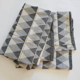 Triangle Grey Blanket - Fashion Gray Coverlet 100 % Cotton Sofa Throw Summer Beach Blanket Travelling & Camping Festival - thumbnail 4