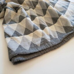 Triangle Grey Blanket - Fashion Gray Coverlet 100 % Cotton Sofa Throw Summer Beach Blanket Travelling & Camping Festival - thumbnail 3