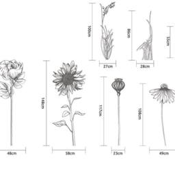 Large Wildflower Vinyl Wall Decals Hand-Drawn Floral Stickers - Pack 2 - thumbnail 3