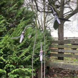 Set Of 3 Metal Snowdrops Garden Plant Support Ornaments - thumbnail 2