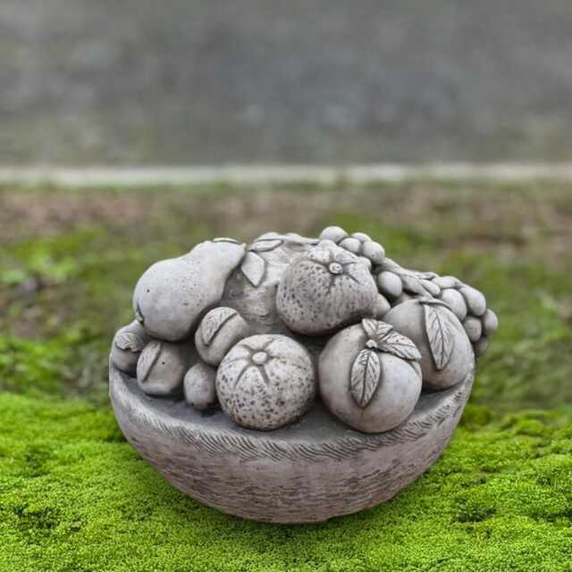 Concrete Fruit Bowl Statue Garden Basket Figurine Cement Sculpture Outdoor Stone Decoration Rustic Home Decor Lovers Gift - image 1