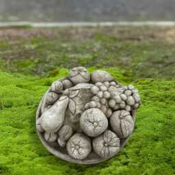 Concrete Fruit Bowl Statue Garden Basket Figurine Cement Sculpture Outdoor Stone Decoration Rustic Home Decor Lovers Gift - thumbnail 4