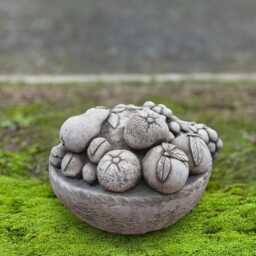 Concrete Fruit Bowl Statue Garden Basket Figurine Cement Sculpture Outdoor Stone Decoration Rustic Home Decor Lovers Gift - thumbnail 1