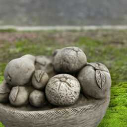Concrete Fruit Bowl Statue Garden Basket Figurine Cement Sculpture Outdoor Stone Decoration Rustic Home Decor Lovers Gift - thumbnail 2