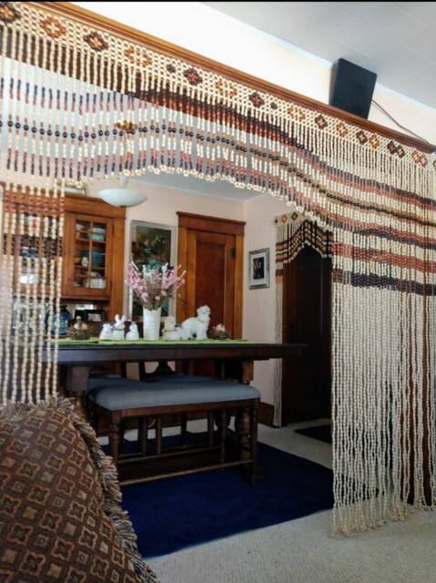 Handmade Wooden Beaded Door Curtain Bohemian Home Decor - image 1