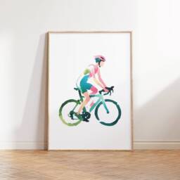 Womens Triathlon Print Set - 3 Posters - Wall Art Gifts Gift Swim, Cycle, Run Poster Triathlete Decor Athlete Artwork - thumbnail 3