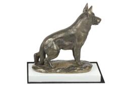 German Shepherd, Dog On White Wooden Base Statue, Limited Edition, Artdog - thumbnail 1
