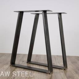Metal Dining Table Legs - Set Of 2. Steel Legs. Base. Trapezoid Metal Frame For Modern - thumbnail 3