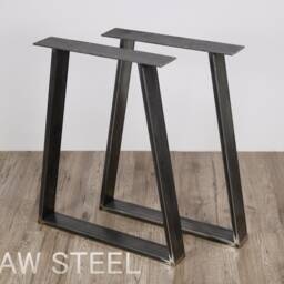 Metal Dining Table Legs - Set Of 2. Steel Legs. Base. Trapezoid Metal Frame For Modern - thumbnail 2
