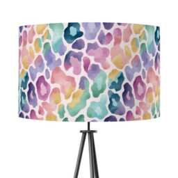Lampshade Pastel Rainbow Leopard Print Velvet - Drum Lamp Shade 25cm 30cm 35cm 40cm 45cm Table Lamp Shade, Ceiling Pendant. Pink Blue