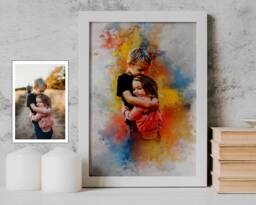 Personalised Family Picture Delicate Watercolour Print Capturing Precious Moments - thumbnail 1