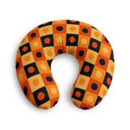 Retro Orange Check Circle Pattern Nursing Pillow Cover - Geometric Nursery Decor - thumbnail 2