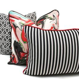 Black Geometric Woven Pillow Cover Modern Decorative Accent - 20x20 - thumbnail 2