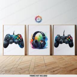 Boys Bedroom Decor - 3 Gamer Prints - Teen Room Wall Art Video Game Poster Print Kid Artwork Gift For Boy Gifts - thumbnail 1