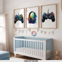 Boys Bedroom Decor - 3 Gamer Prints - Teen Room Wall Art Video Game Poster Print Kid Artwork Gift For Boy Gifts - thumbnail 2