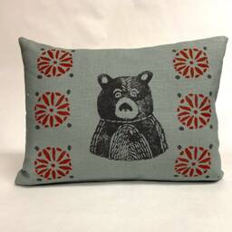 Bear Fox Or Rabbit Print Linen Pillow - thumbnail 2
