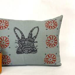 Bear Fox Or Rabbit Print Linen Pillow - thumbnail 4
